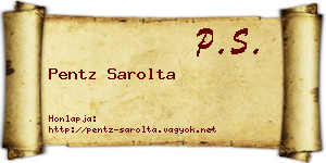Pentz Sarolta névjegykártya